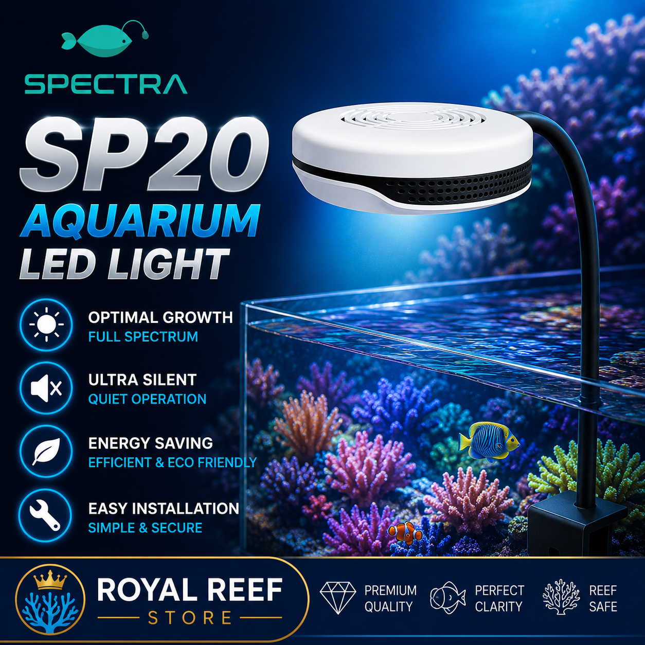 Spectra SP20 20W Aquarium LED  - đánh giá và giá Aquarium Marine Lights